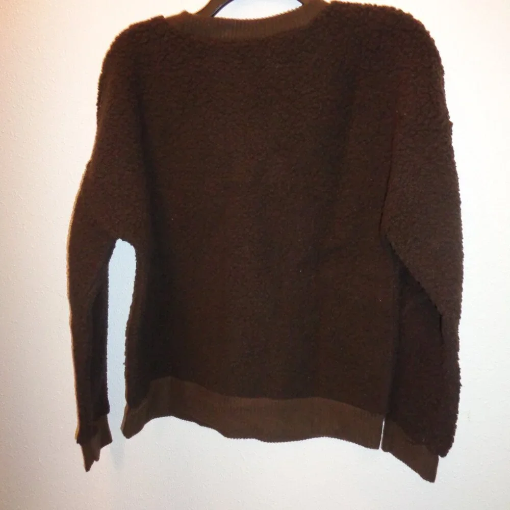 a.n.a. Women's Faux Fur Brown Long Sleeve Polyester Sweater Size Medium NWT